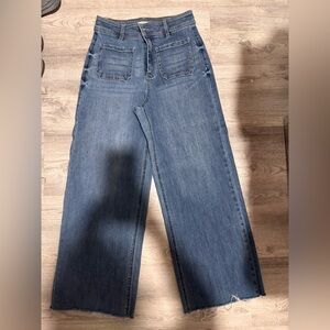 Oat New York Wide-Leg High-Rise Jeans in Blue